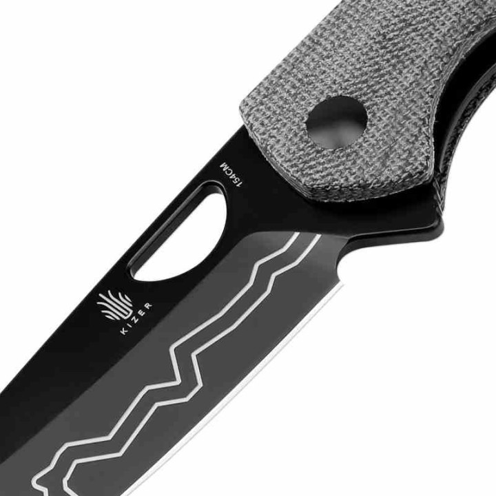 Couteau Kizer Sparrow Black Manche Micarta Lame Acier 154CM Blk LinerLock IKBS Clip KIV3628C1 - Livraison Gratuite