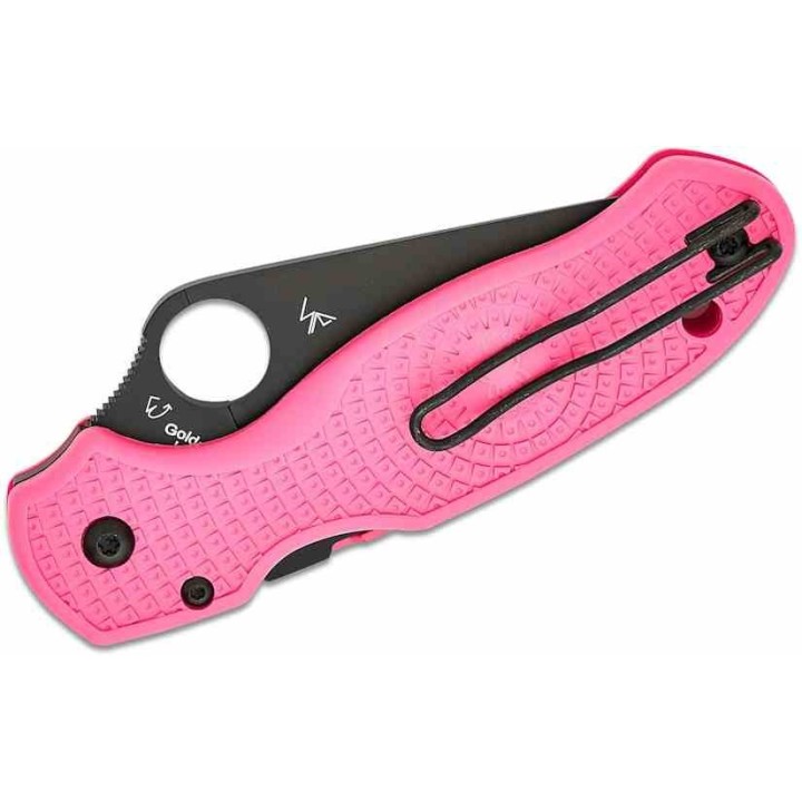 Couteau Spyderco Para 3 Pink Lame Acier CTS-BD1N Black Manche FRN Compression Lock Clip Made USA SC223PPNBK - Livraison Gratuite