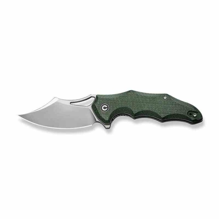 Couteau CIVIVI Chiro Green Manche Micarta Lame Acier 14C28N Clip Point IKBS Linerlock Clip CIVC230462 - Livraison Gratuite