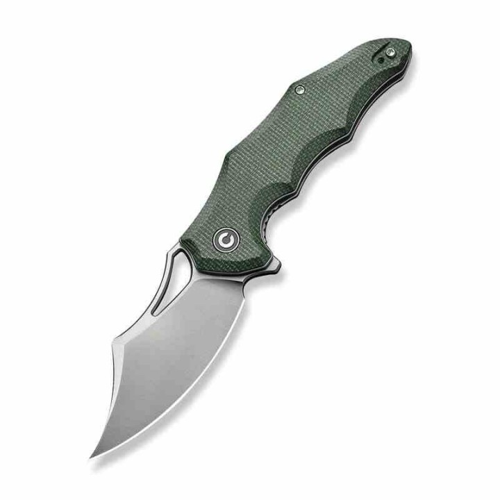 Couteau CIVIVI Chiro Green Manche Micarta Lame Acier 14C28N Clip Point IKBS Linerlock Clip CIVC230462 - Livraison Gratuite