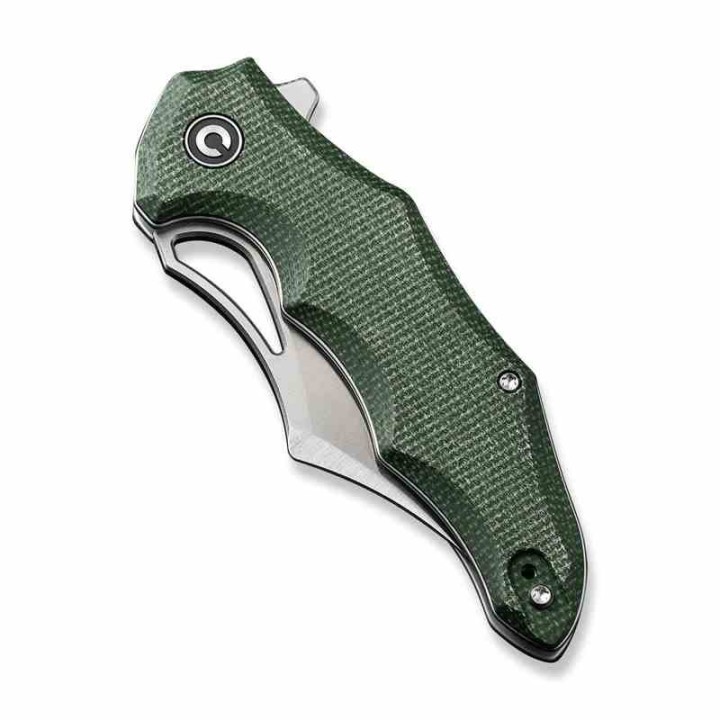 Couteau CIVIVI Chiro Green Manche Micarta Lame Acier 14C28N Clip Point IKBS Linerlock Clip CIVC230462 - Livraison Gratuite