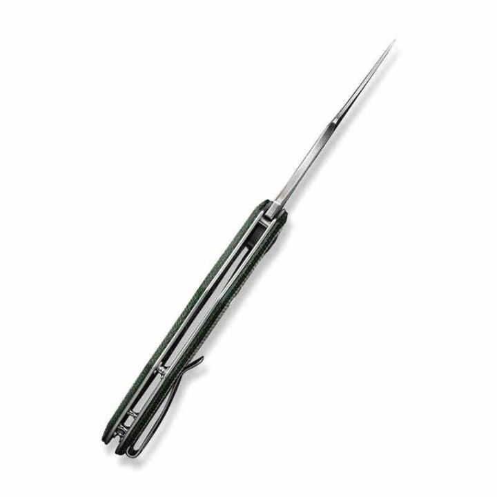Couteau CIVIVI Chiro Green Manche Micarta Lame Acier 14C28N Clip Point IKBS Linerlock Clip CIVC230462 - Livraison Gratuite