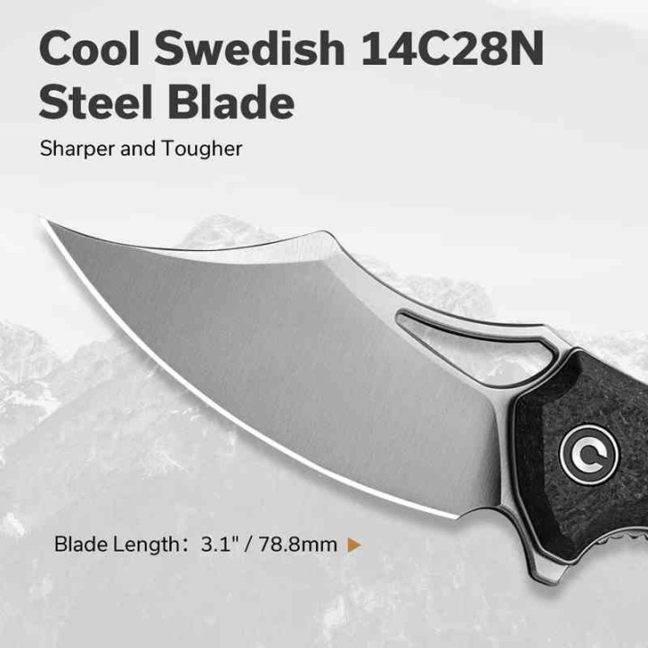 Couteau CIVIVI Chiro Black Manche G10 Lame Acier 14C28N Clip Point IKBS Linerlock Clip CIVC230463 - Livraison Gratuite