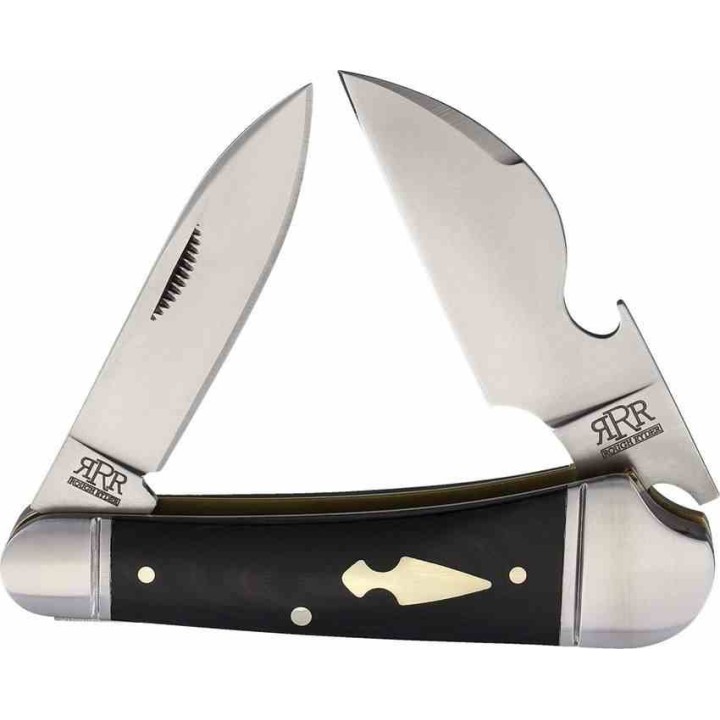 Couteau Rough Ryder Reserve Cap Lifter Folder Lames Acier D2 Manche Micarta Gift Tin RRR004 - Livraison Gratuite