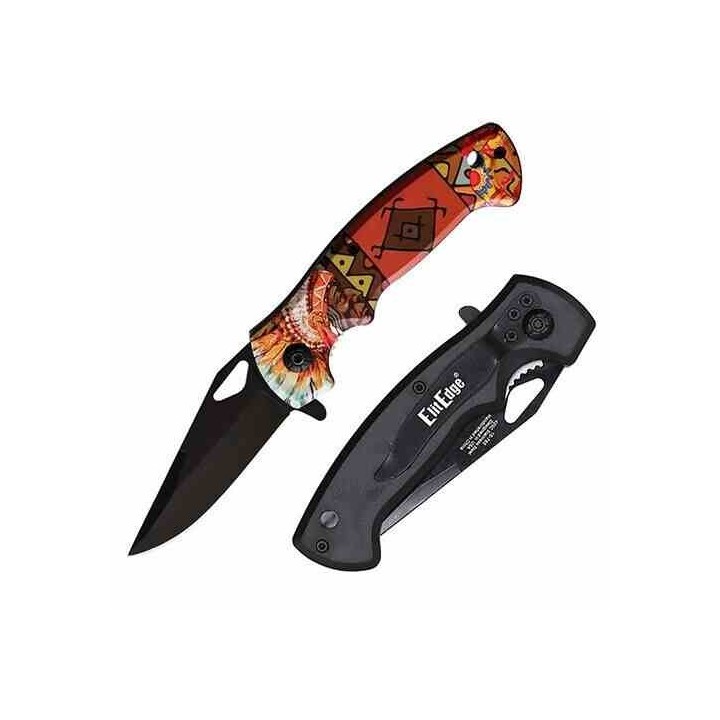 Lot de 3 Couteau Indien ElitEdge Southwest A/O Lame Acier Inox Manche Synthetic Clip Linerlock EE10765IN - Livraison Gratuite
