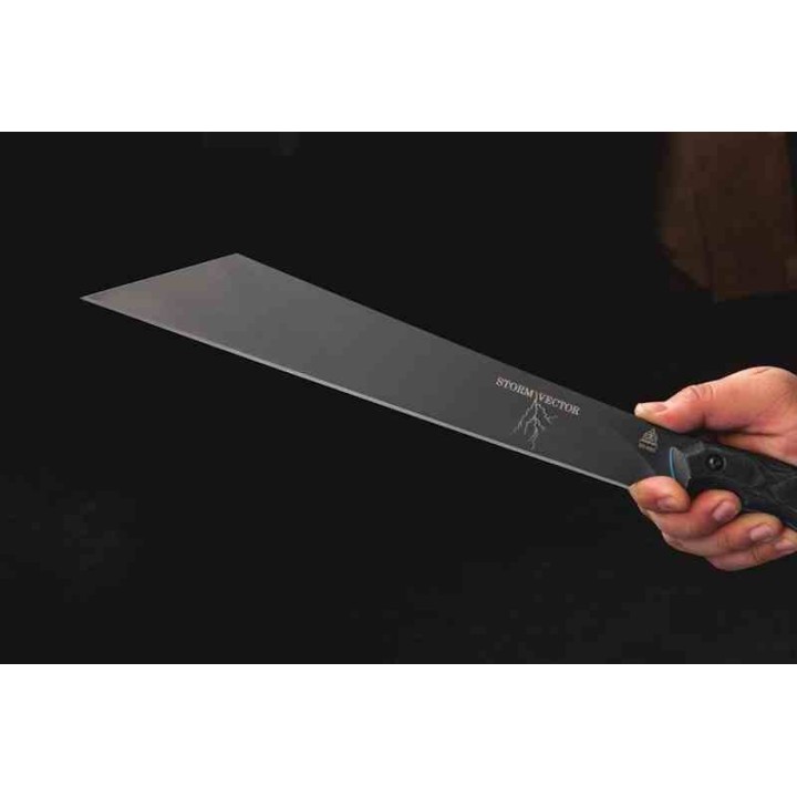 Machette TOPS Storm Vector Seax Lame Acier Carbone 1095 Manche Micarta/G10 Etui Kydex Made USA TPSVEC02 - Livraison Gratuite