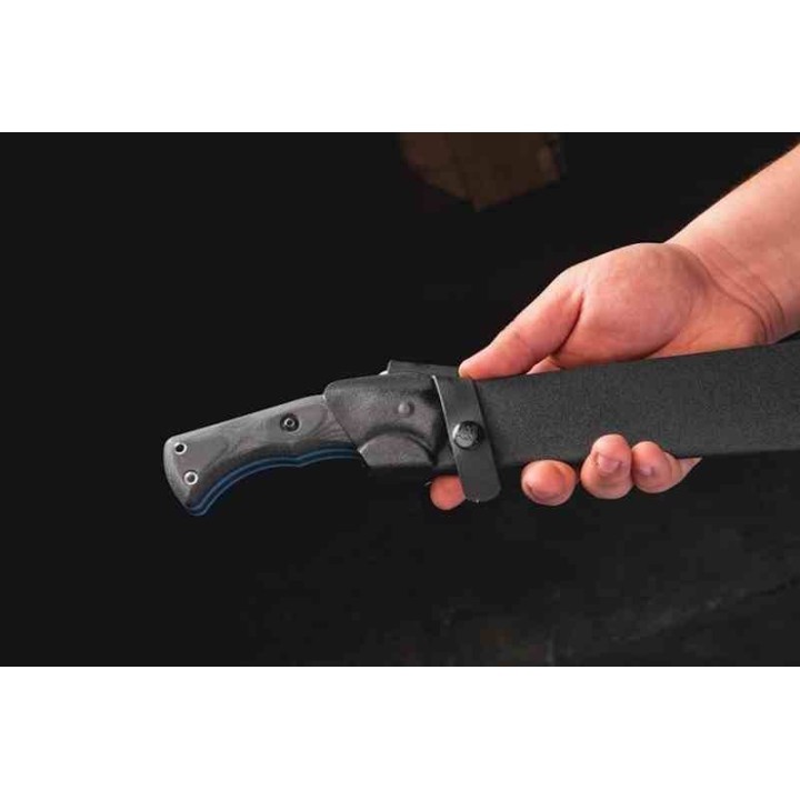 Machette TOPS Storm Vector Seax Lame Acier Carbone 1095 Manche Micarta/G10 Etui Kydex Made USA TPSVEC02 - Livraison Gratuite