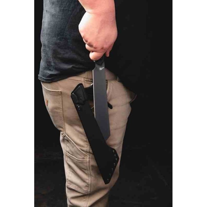 Machette TOPS Storm Vector Seax Lame Acier Carbone 1095 Manche Micarta/G10 Etui Kydex Made USA TPSVEC02 - Livraison Gratuite