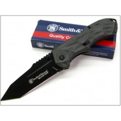 Couteau Automatique Smith&Wesson Tanto Black Ops Linerlock Acier 4034 SWBLOP3T - Livraison Gratuite