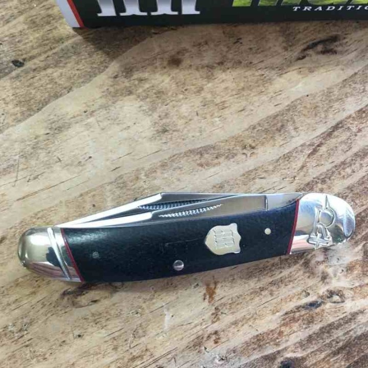 Couteau Rough Ryder Highland Stockman Black Micarta 2 Lames Acier 440 Slip Joint RR2385 - Livraison Gratuite