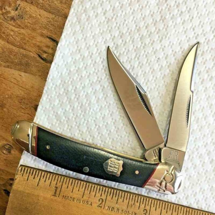Couteau Rough Ryder Highland Stockman Black Micarta 2 Lames Acier 440 Slip Joint RR2385 - Livraison Gratuite
