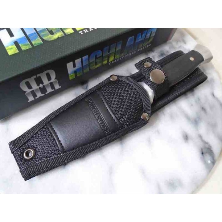 Couteau Rough Ryder Highland Dagger Lame Acier 440 Manche Micarta Etui Nylon RR2378 - Livraison Gratuite