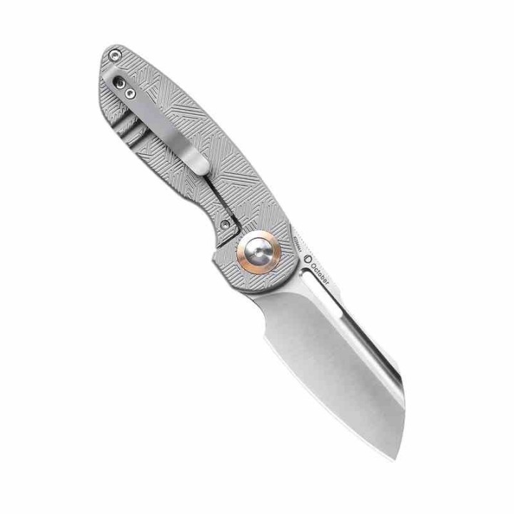 Couteau Kizer October Gray Titane Lame Sheepsfoot Acier CPM-20CV Frame Lock IKBS Clip KI3569A1 - Livraison Gratuite