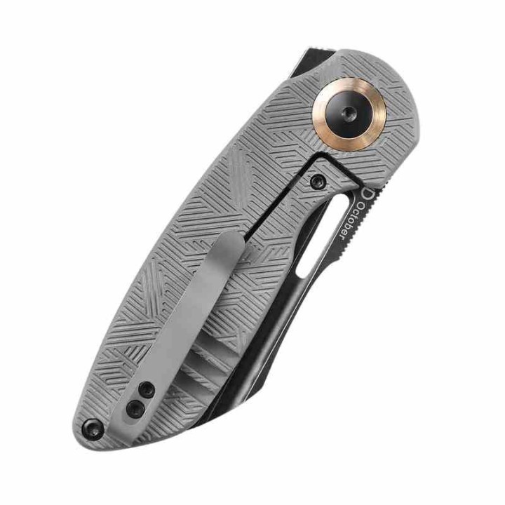 Couteau Kizer October Titane Lame Sheepsfoot BLK Acier CPM-20CV Frame Lock IKBS Clip KI3569A2 - Livraison Gratuite