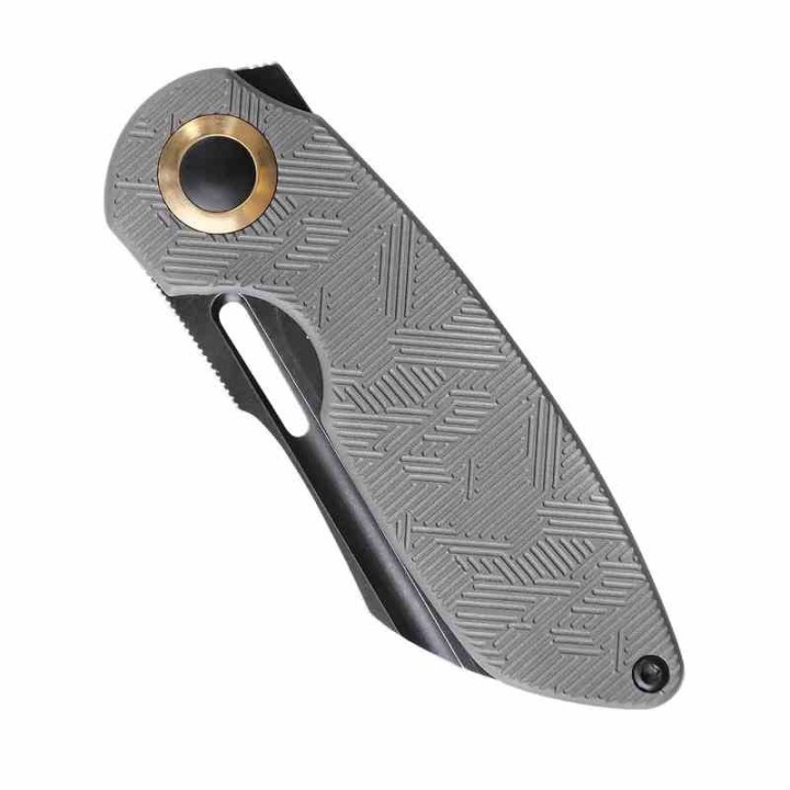 Couteau Kizer October Titane Lame Sheepsfoot BLK Acier CPM-20CV Frame Lock IKBS Clip KI3569A2 - Livraison Gratuite