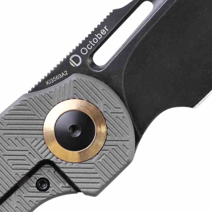 Couteau Kizer October Titane Lame Sheepsfoot BLK Acier CPM-20CV Frame Lock IKBS Clip KI3569A2 - Livraison Gratuite