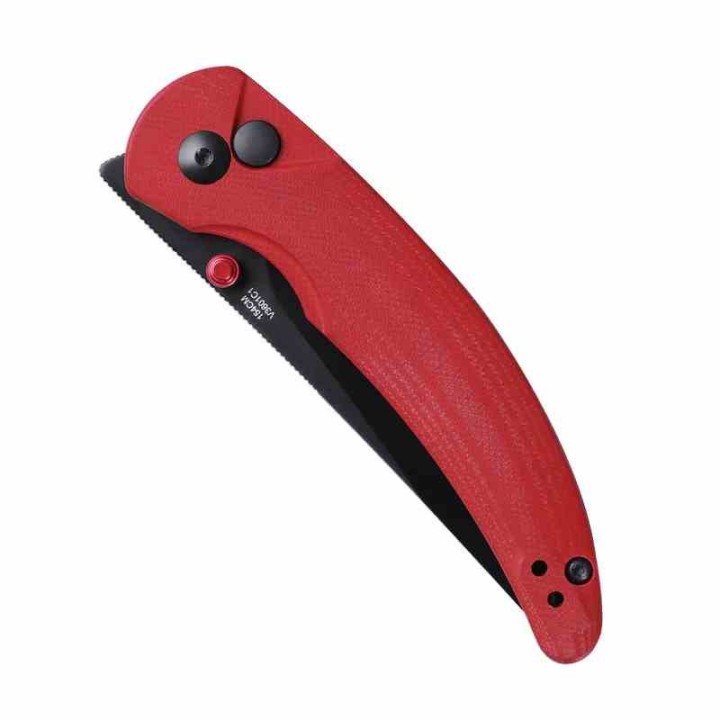 Couteau Kizer Chili Pepper Red Lame Acier 154CM Black Trailing Point Manche G10 Button Lock Clip KIV3601C1 - Livraison Gratuite