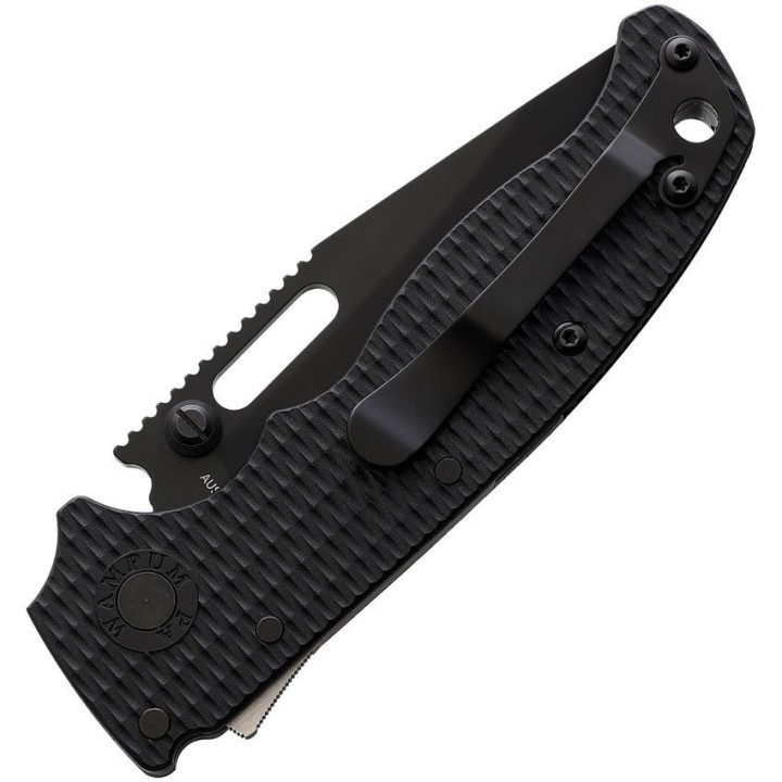 Couteau Demko AD20.5 Shark Lock Black Manche Grivory Lame Acier AUS-10 Blk IKBS Clip DEMAD205F12B - Livraison Gratuite