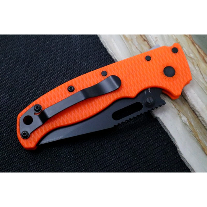 Couteau Demko AD20.5 Shark Lock Orange Manche Grivory Lame Acier AUS-10 Blk IKBS Clip DEMAD205F13B - Livraison Gratuite