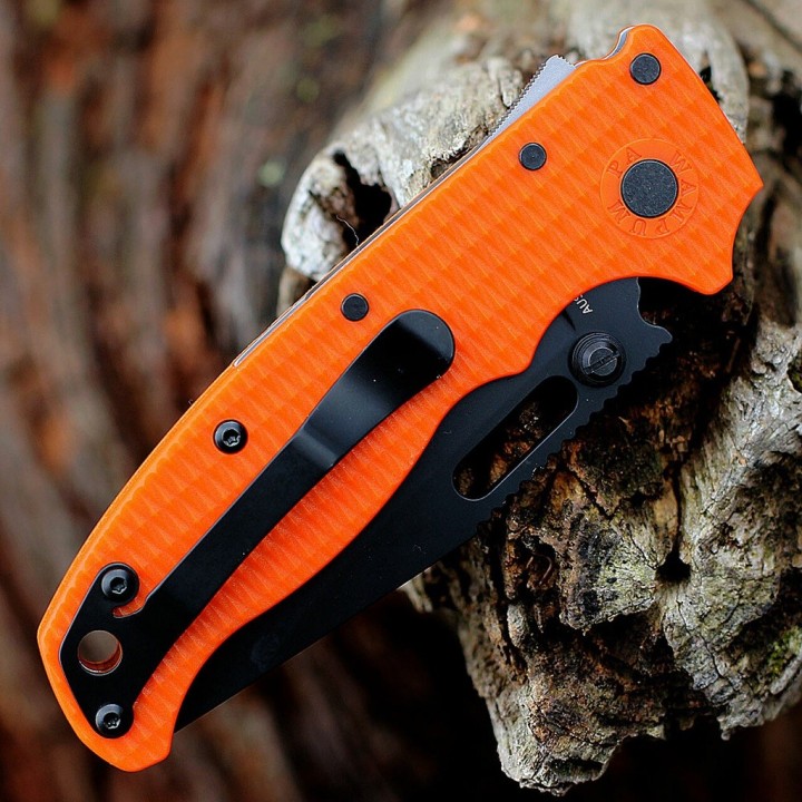 Couteau Demko AD20.5 Shark Lock Orange Manche Grivory Lame Acier AUS-10 Blk IKBS Clip DEMAD205F13B - Livraison Gratuite