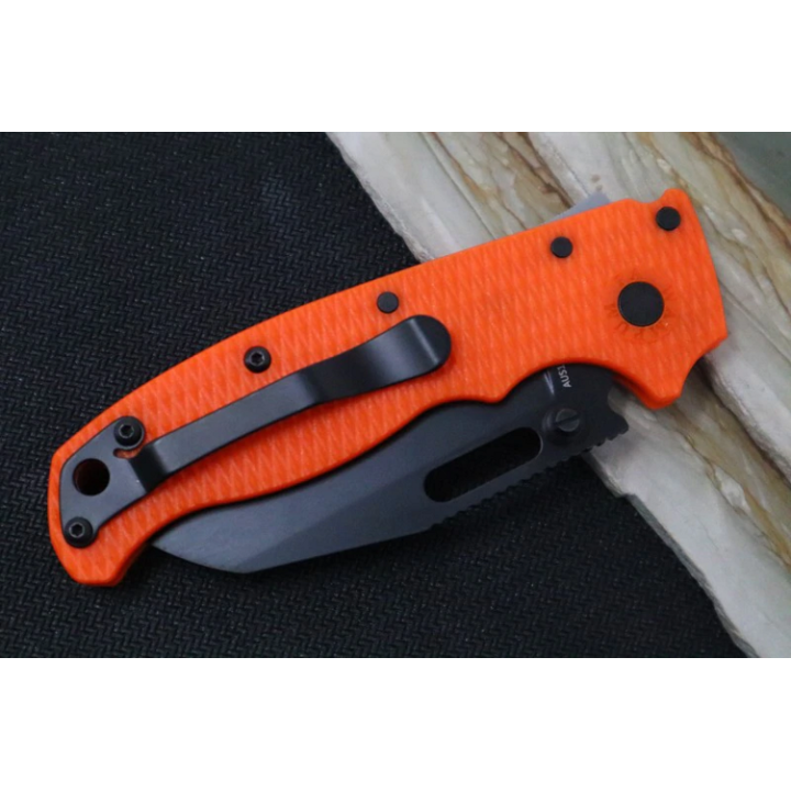Couteau Demko AD20.5 Shark Lock Orange Manche Grivory Lame Acier AUS-10 Blk IKBS Clip DEMAD205F23B - Livraison Gratuite