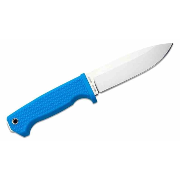 Couteau Demko FREEREIGN Drop Point Blue Lame Acier AUS-10A Satin Manche TPE Etui Kydex DEMAD22BBK - Livraison Gratuite