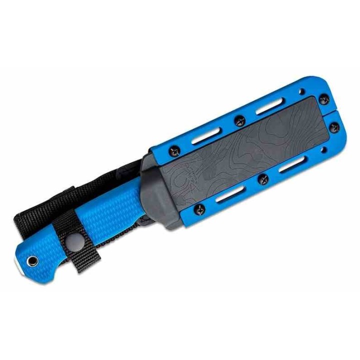 Couteau Demko FREEREIGN Drop Point Blue Lame Acier AUS-10A Satin Manche TPE Etui Kydex DEMAD22BBK - Livraison Gratuite