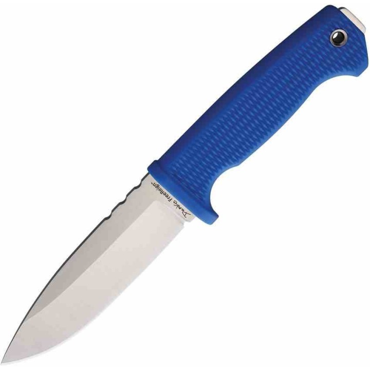 Couteau Demko FREEREIGN Drop Point Blue Lame Acier AUS-10A Satin Manche TPE Etui Kydex DEMAD22BBK - Livraison Gratuite