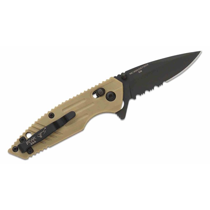 Couteau Bear OPS Mini Rancor IX Lame Acier D2 Black Serr Manche Desert Zytel Clip USA BCMC900DS7BSR - Livraison Gratuite