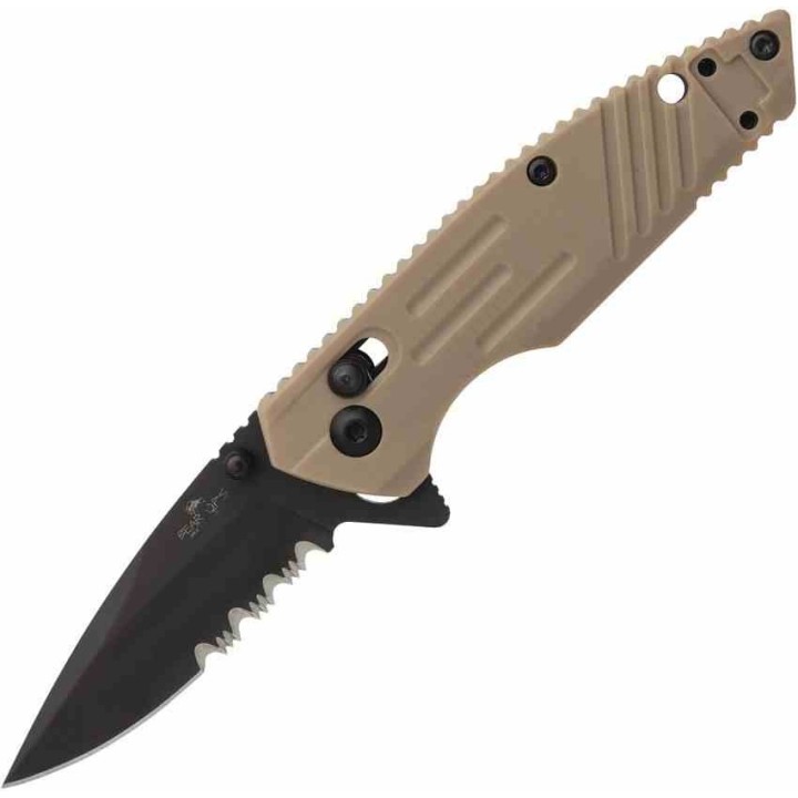 Couteau Bear OPS Mini Rancor IX Lame Acier D2 Black Serr Manche Desert Zytel Clip USA BCMC900DS7BSR - Livraison Gratuite