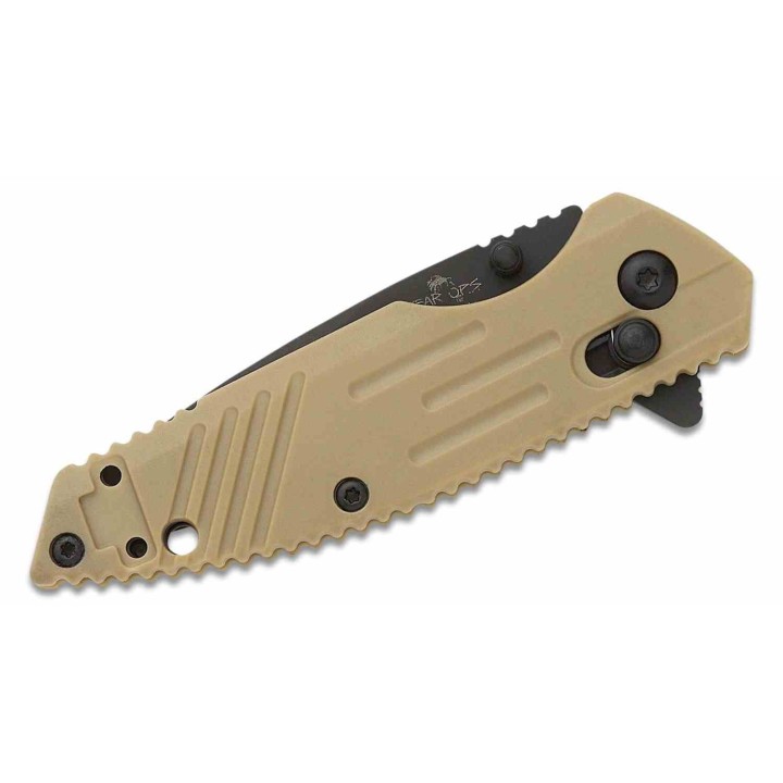 Couteau Bear OPS Mini Rancor IX Lame Acier D2 Black Plain Edge Manche Desert Zytel Clip USA BCMC900DS7B - Livraison Gratuite