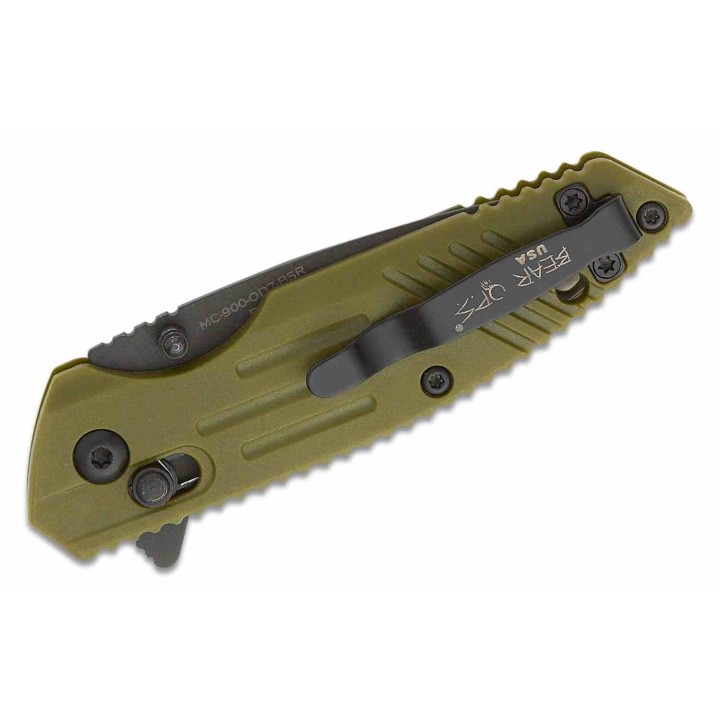 Couteau Bear OPS Mini Rancor IX Lame Acier D2 Black Serrated Manche OD Green Zytel USA BCMC900OD7BSR - Livraison Gratuite
