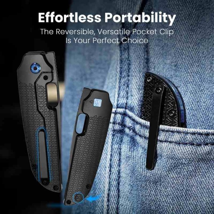 Couteau Kizer Varatas Black Titane Lame Acier S35VN BLK IKBS Frame Lock Clip KI3637A2 - Livraison Gratuite