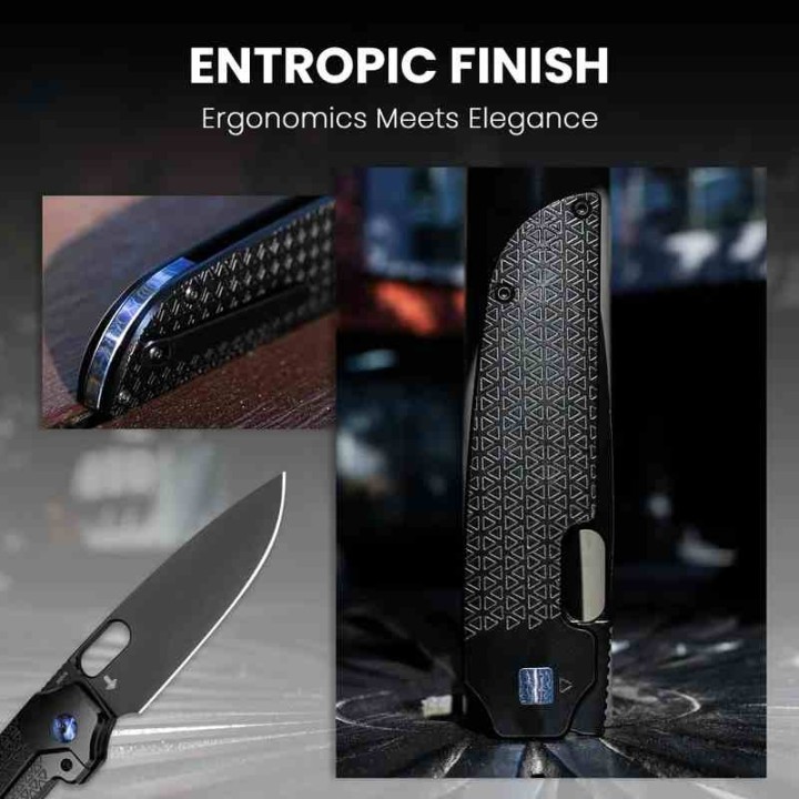 Couteau Kizer Varatas Black Titane Lame Acier S35VN BLK IKBS Frame Lock Clip KI3637A2 - Livraison Gratuite