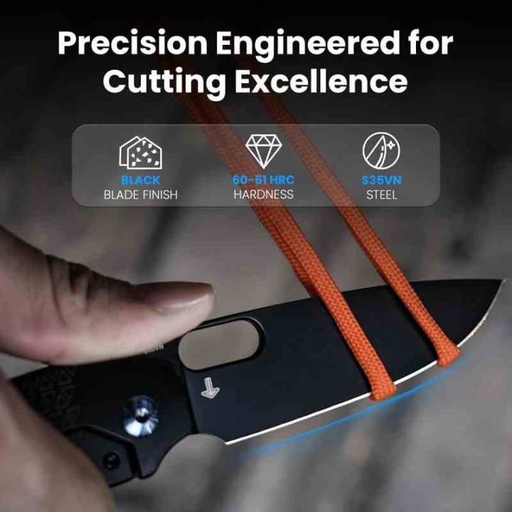 Couteau Kizer Varatas Black Titane Lame Acier S35VN BLK IKBS Frame Lock Clip KI3637A2 - Livraison Gratuite