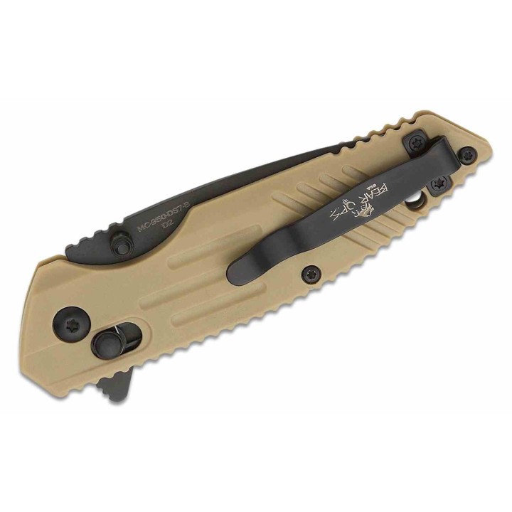 Couteau Bear OPS Rancor IX Lame Acier D2 Plain Edge Manche Desert Zytel Crossbar Lock USA BCMC950DS7B - Livraison Gratuite