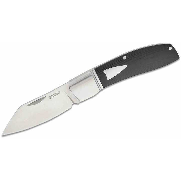 Couteau Begg Knives Traditional Large Slipjoint Lame Acier 14C28N Sheepsfoot Manche Black G10 BG035 - Livraison Gratuite