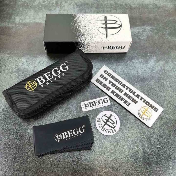 Couteau Begg Knives Traditional Large Slipjoint Lame Acier 14C28N Drop Point Manche Black G10 BG037 - Livraison Gratuite