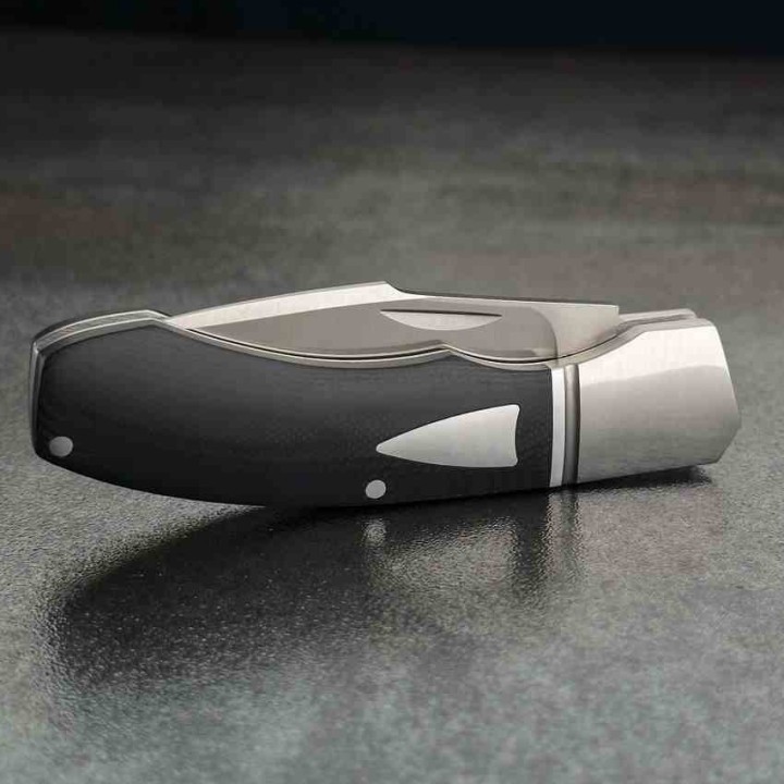 Couteau Begg Knives Traditional Large Slipjoint Lame Acier 14C28N Recurve Manche Black G10 BG038 - Livraison Gratuite