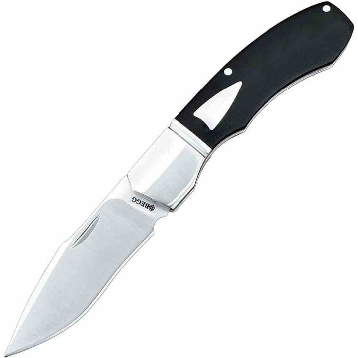 Couteau Begg Knives Traditional Large Slipjoint Lame Acier 14C28N Recurve Manche Black G10 BG038 - Livraison Gratuite