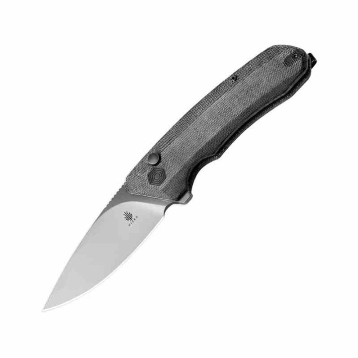 Couteau Kizer Invictus Black Lame Drop Point Acier 154CM SW Manche Micarta Button Lock Clip KIV3602C1 - Livraison Gratuite
