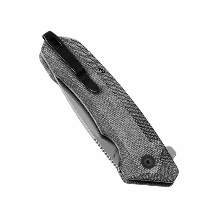Couteau Kizer Invictus Black Lame Drop Point Acier 154CM SW Manche Micarta Button Lock Clip KIV3602C1 - Livraison Gratuite