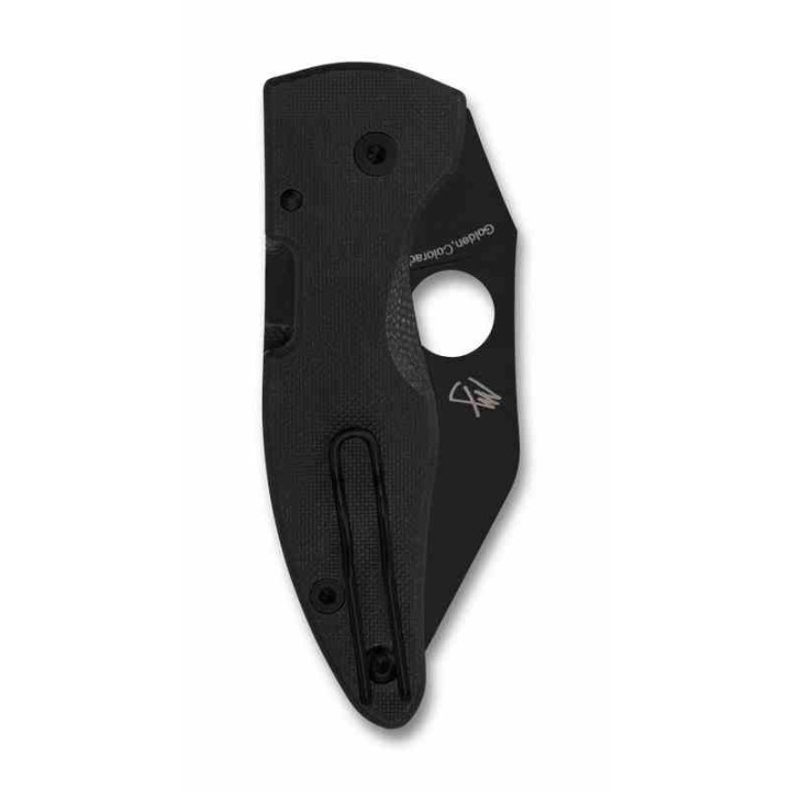 Couteau Spyderco MicroJimbo Black Manche G10 Lame Acier S30V Black Wharncliffe Compression USA SC264GPBK - Livraison Gratuite