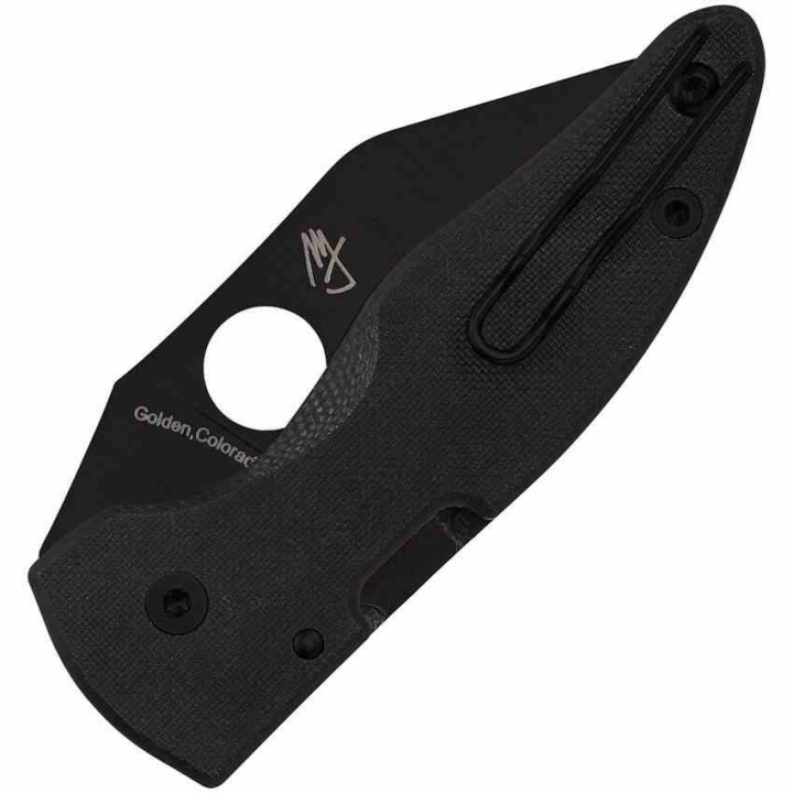 Couteau Spyderco MicroJimbo Black Manche G10 Lame Acier S30V Black Wharncliffe Compression USA SC264GPBK - Livraison Gratuite