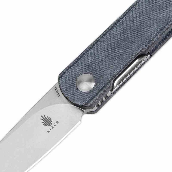 Couteau Kizer Cutlery Feist Denim Manche Micarta Lame Acier 154CM SW IKBS Liner Lock Clip KIV3499C4 - Livraison Gratuite