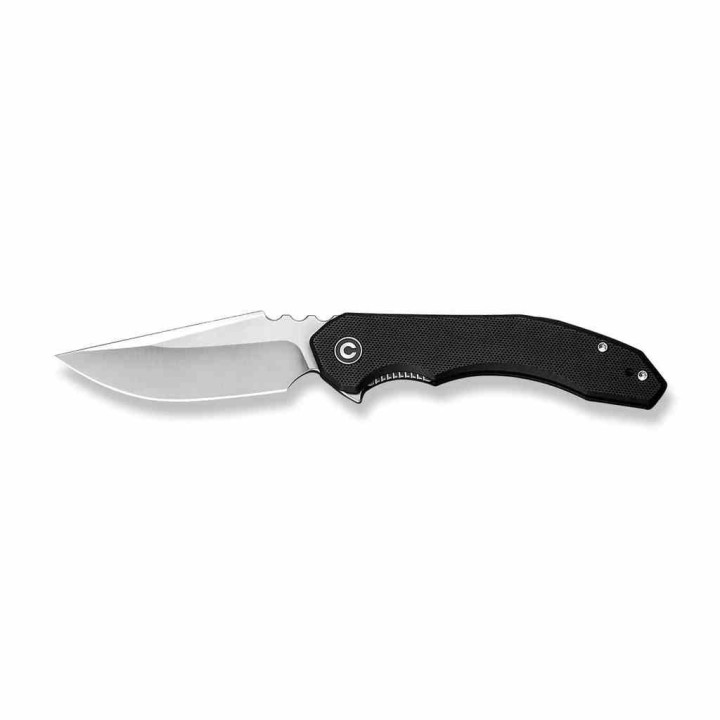 Couteau CIVIVI Bluetick Black Manche G10 Lame Drop Point Acier 14C28N Satin IKBS Linerlock CLip CIVC230501 - Livraison Gratuite