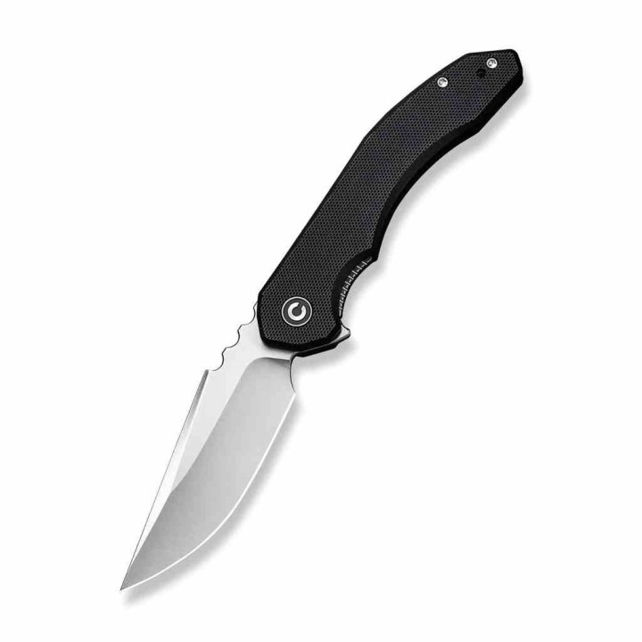 Couteau CIVIVI Bluetick Black Manche G10 Lame Drop Point Acier 14C28N Satin IKBS Linerlock CLip CIVC230501 - Livraison Gratuite