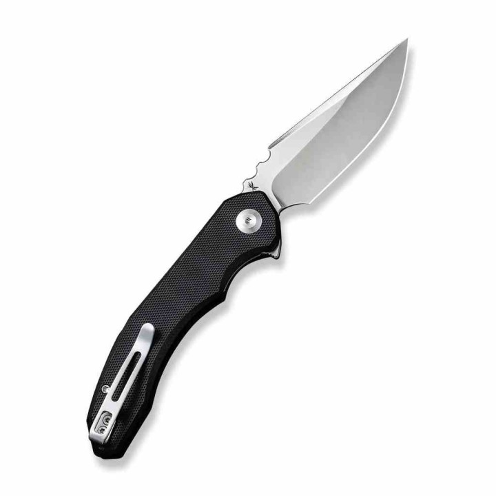 Couteau CIVIVI Bluetick Black Manche G10 Lame Drop Point Acier 14C28N Satin IKBS Linerlock CLip CIVC230501 - Livraison Gratuite