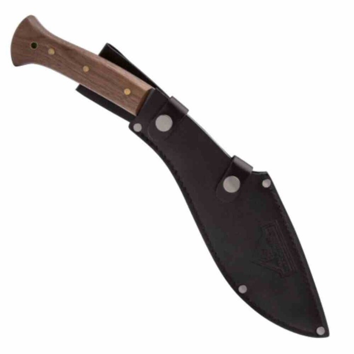 Couteau Kukkri United Cutlery Bushmaster Kukri Lame Acier Carbone 1065 Manche Bois Etui Cuir UC3496 - Livraison Gratuite