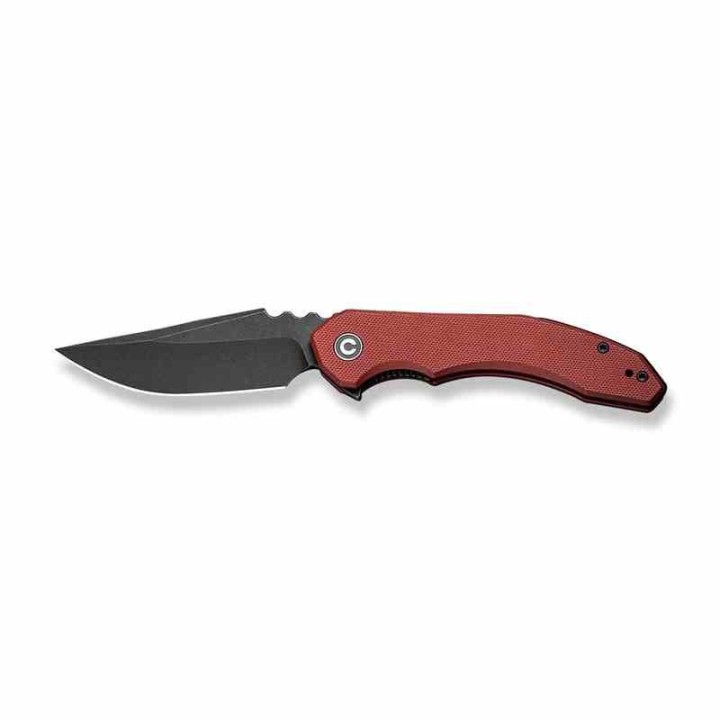 Couteau CIVIVI Bluetick Burgundy Manche G10 Lame Drop Point Acier 14C28N Blk IKBS Linerlock CLip CIVC230502 - Livraison Gratuite